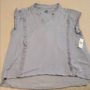 Pilcro Women's Ruffled Sleeve Top - Light Blue